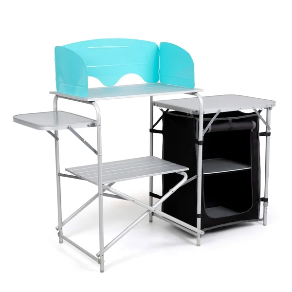 Laralinc Camping Kitchen Table. Portable, Deluxe with Windscreen, Carrying Bag - Aluminum Camp Equipment, and Lightweight - Foldin