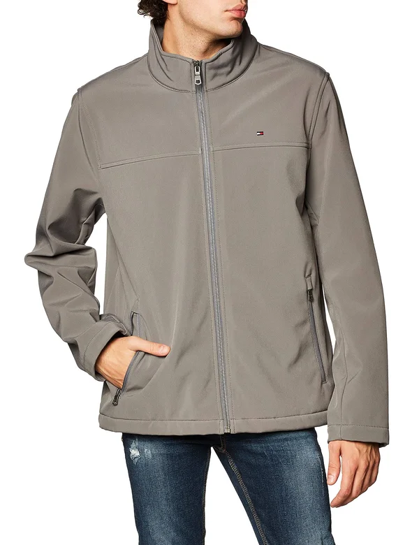 Tommy Hilfiger Legacy Water Resistant Softshell Jacket Men's Jacket Grey : XXL