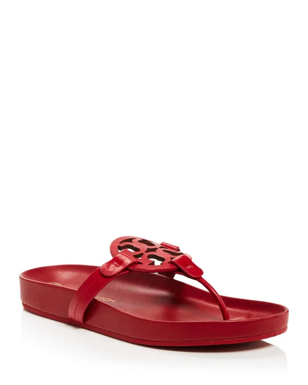 Tory Burch Women's Miller Cloud Thong Sandals - Red - Size 5.5 - Tory Red