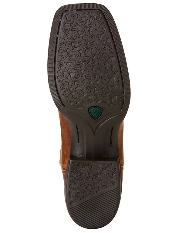 Ariat Women's Round Up Powder Brown Wide Square Toe Western Boots
