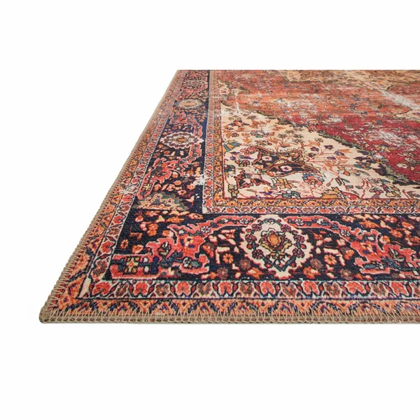 Loloi Loren LQ-07 5& x 7&6x22 Red - Navy Rug
