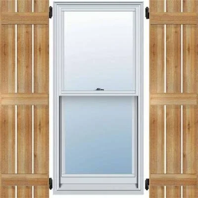 Ekena Millwork RBS06S11X068RWR 11 1/4x22W x 68x22H TimberCraft Two 5 3/8x22 Boards Spaced Board-n-Batten Shutters, Rough Sawn We