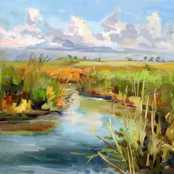 Easy Art Prints Carol Hallock's 'Afternoon Skies' Premium Canvas Art (24 x 24)
