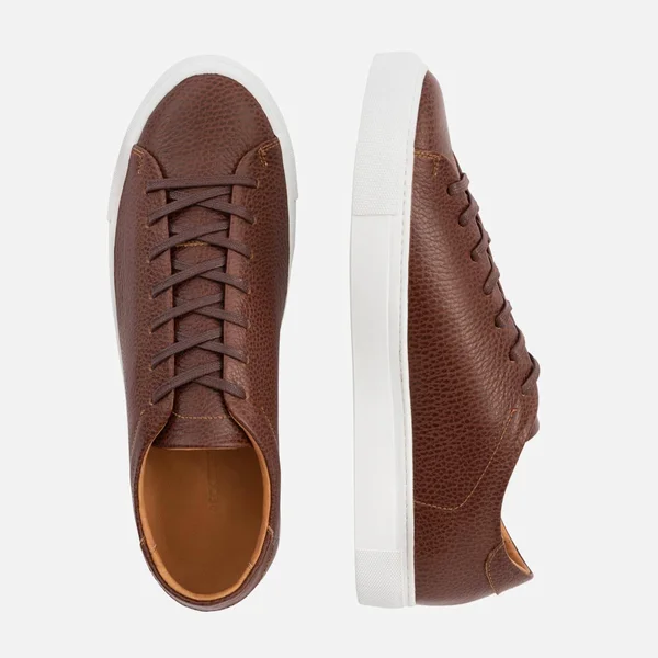 Beckett Simonon Reid Sneakers - Pebbled, Oxblood/White, Size 10, Men's Sneakers
