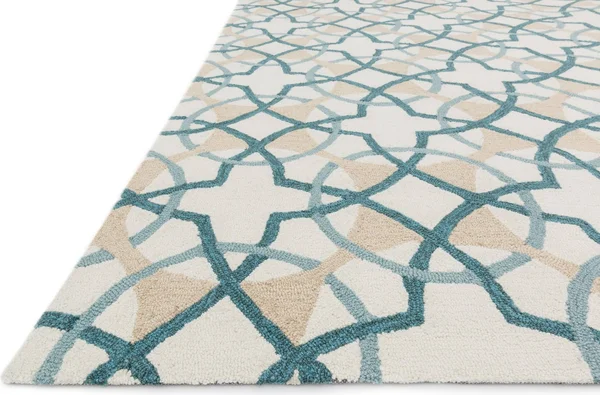 Loloi Francesca Fc-42 7&6x22 x 9&6x22 Ivory - Teal Rug