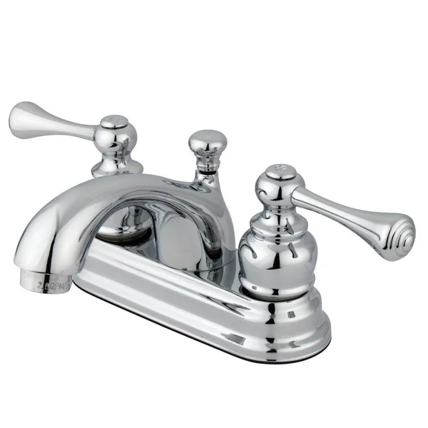 Kingston Brass KB3609BL Vintage Satin Nickel & Polished Brass Two-Handle 4x22 Centerset Lavatory Faucet with Pop-Up