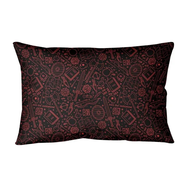 ArtVerse Color Lines RPG Pattern Lumbar Pillow - Green - Polyester