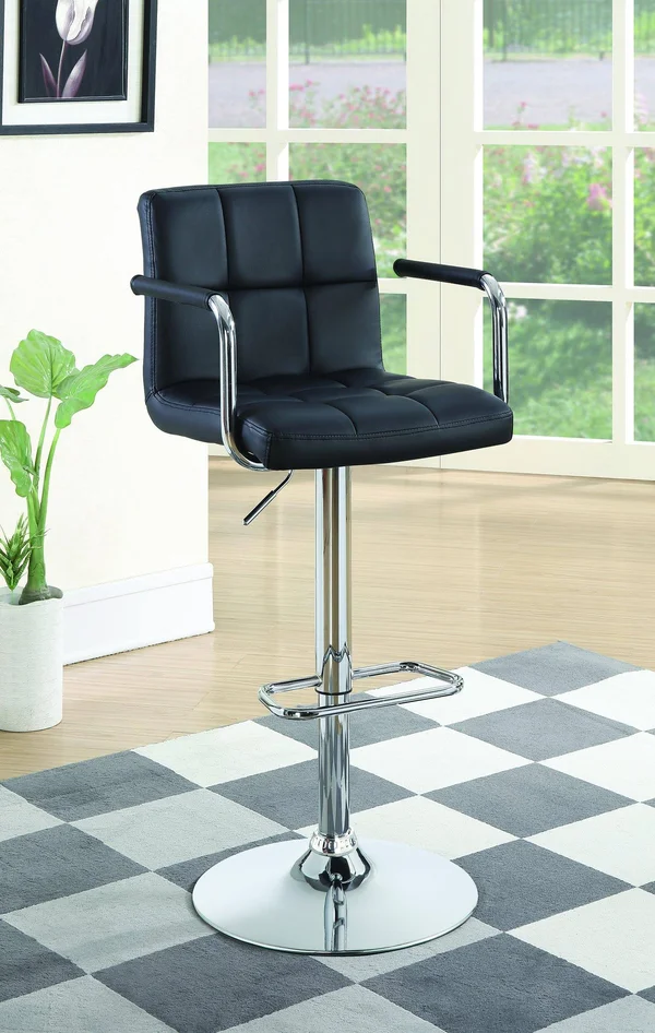 Coaster Adjustable Height Bar Stool, Black