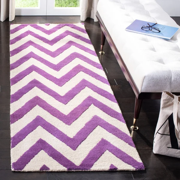 Safavieh Cambridge CAM139K Purple, Ivory Rug 2&6x22 x 12& Runner