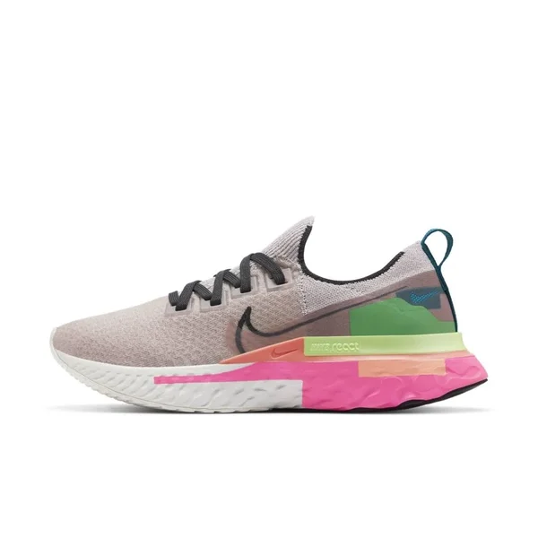 Nike Women's React Infinity Run Flyknit Premium Violet Ash-Dark Smoke Grey-Pink Blast, 8.5