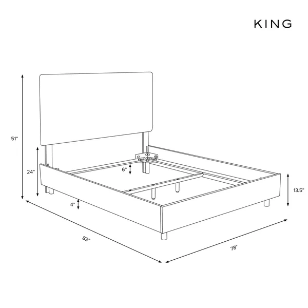 King Upholstered Bed Tropical Grass Pink/Cream - Opalhouse