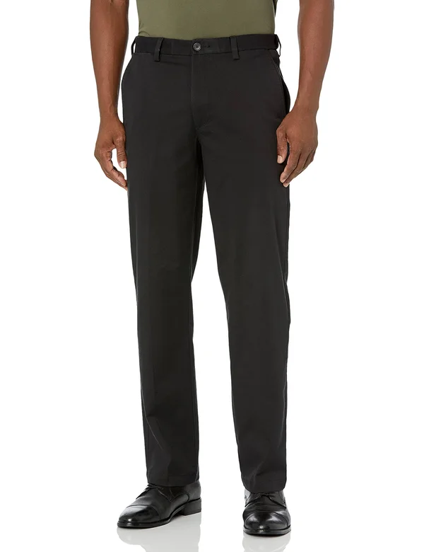 Haggar Premium Comfort Khaki Flat Front Pant Classic Fit Hc00454 - Men's, Size: 36x31, Black