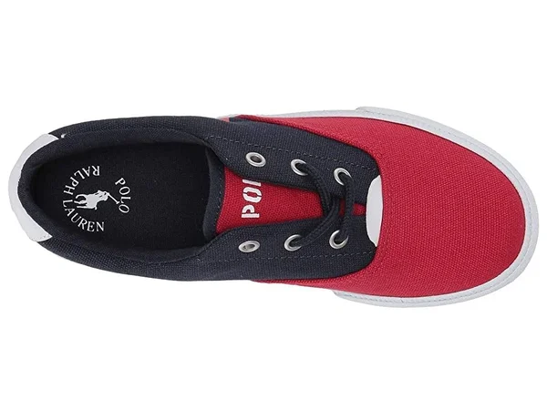 Boys& Polo Ralph Lauren Vaughn II Sneaker - Little Kid, Child, Size: 11.5, Navy/Red/White Canvas/Cotton
