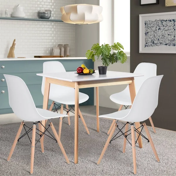 TiramisuBest 4 Pcs Moden Simple Plastic Dinning Chair for Kitchen - Black