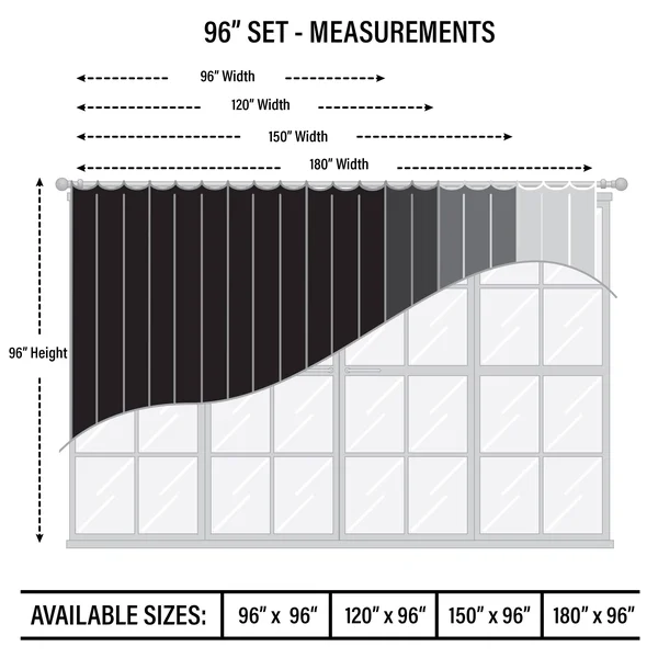 InStyleDesign Premium Extra Wide Heavyweight Curtain (1 Panel), Size: 120W x 108h, Gray