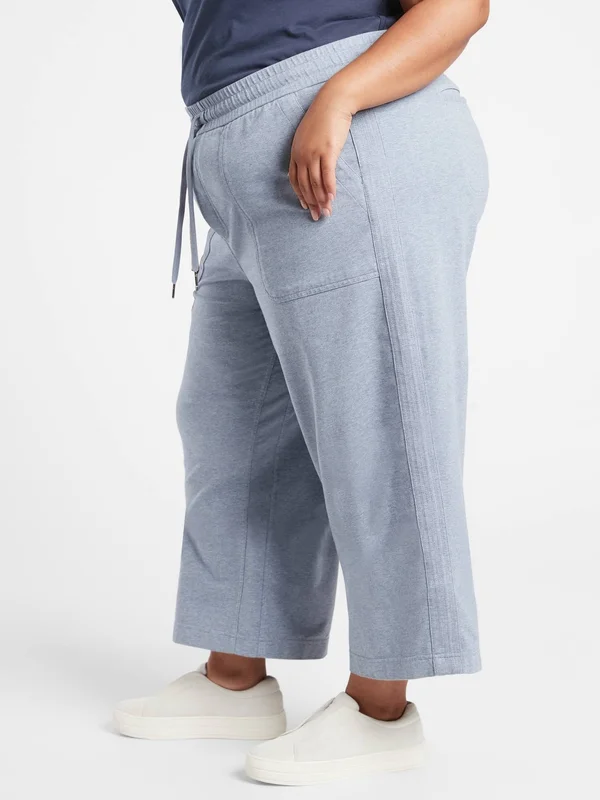 Athleta Women's Farallon Heathered Wide Leg Crop Light Blue Heather Size 0
