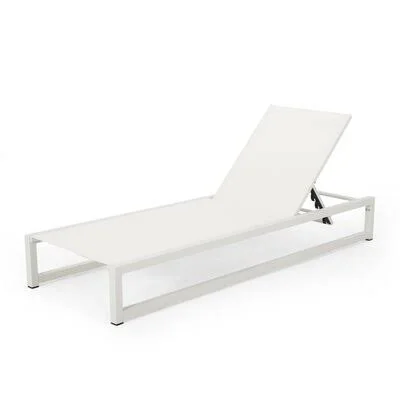 Lindenberg Reclining Chaise Lounge Mercury Row Color: White