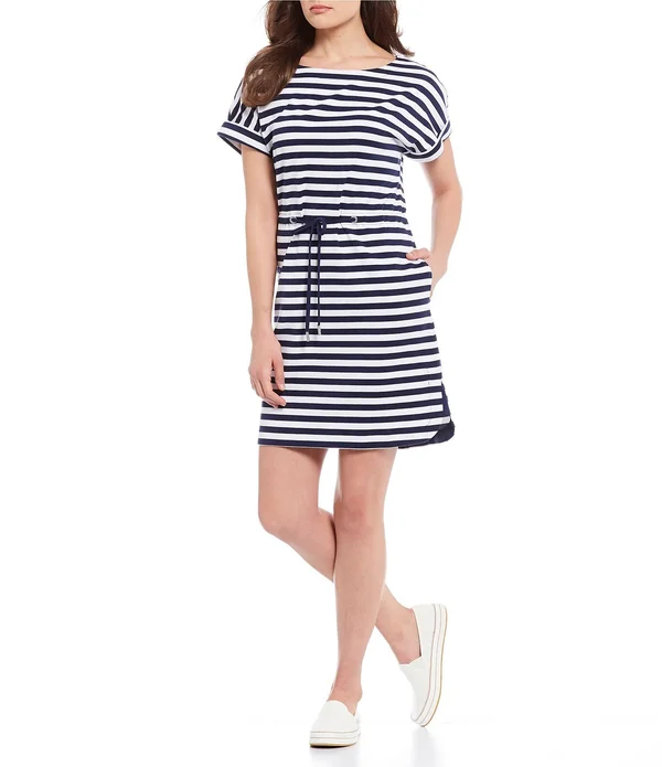 Tommy Bahama Women's Veranda Amira Stripe Dress - Island Navy - Size L
