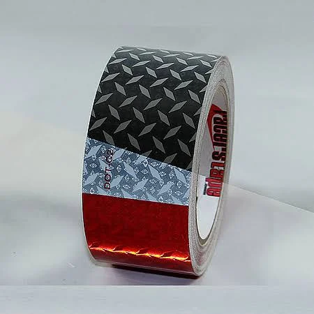 Oralite (Reflexite) V52 Diamond Plate Microprismatic Conspicuity Tape: 2 in. x 50 ft. (alternating 6 in. Red 6 in. White - Diamo