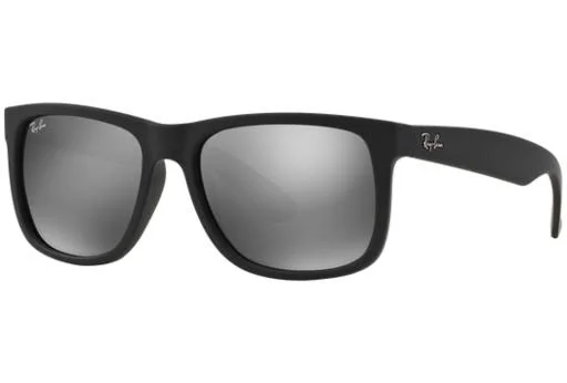 Ray Ban RB4165 Justin Sunglasses - 622/6G Rubber Black/Grey Mirror Silver