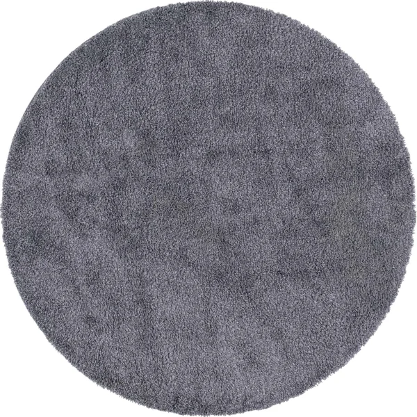 Unique Loom Davos Shag Peppercorn Gray 8 ft. x 8 ft. Round Area Rug