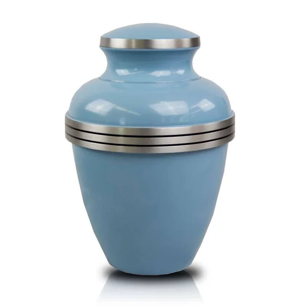 Banded Cremation Urn Light Blue - Large