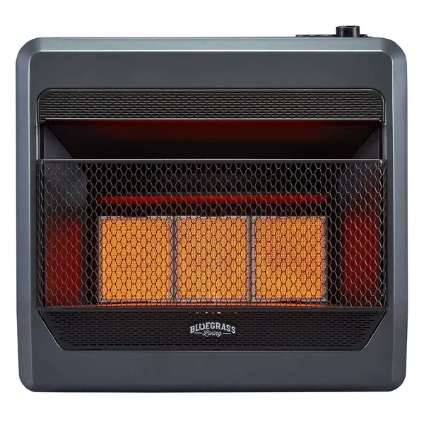 Bluegrass Living Propane GAS Vent Free Infrared GAS Space Heater with Blower and Base Feet - 28, 000 BTU