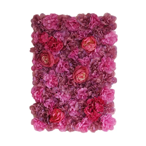 4 Pcs Assorted Silk Flowers Wall Backdrop Panels - Purple and Violet