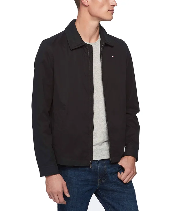 Tommy Hilfiger Men's Lightweight Full-Zip Jacket - Black