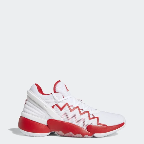 Adidas D.O.N Issue 2 Basketball Shoes Custom Colors, 13.5, White/Scarlet/White