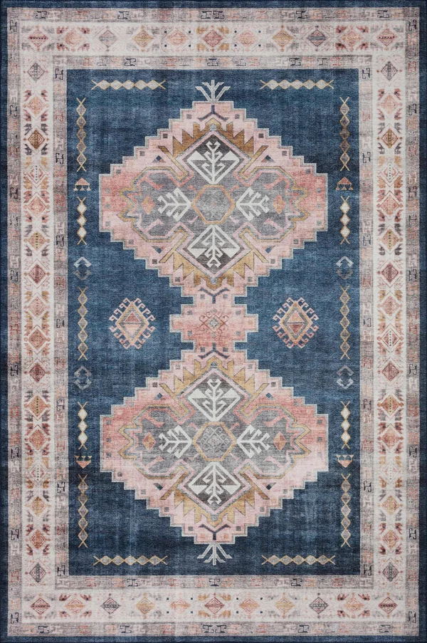 Loloi II Heidi HEI-03 Denim Blush Rug - 5 ft x 7 ft 6 in