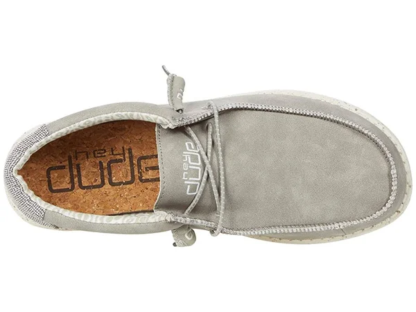 Hey Dude Wally Recycled Leather Men's Shoes Silver Birch : 14 M