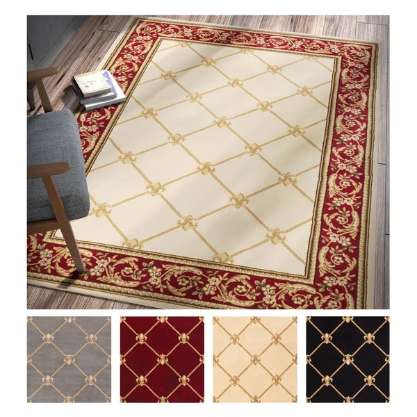 Well Woven Agra Royal Trellis Area Rug - 3&11x22 x 5&3x22 (Red/Beige)