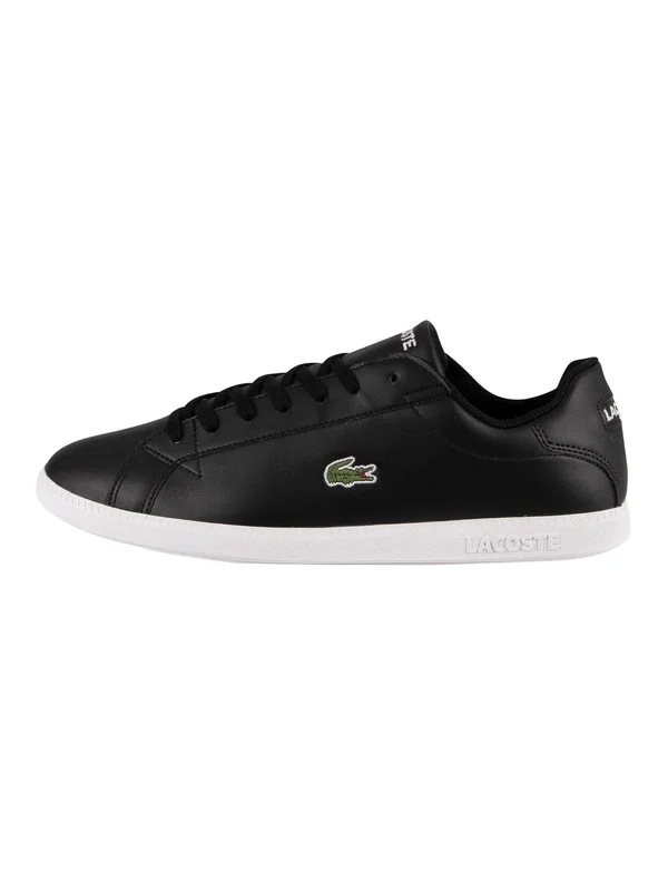 Lacoste Graduate BL 1 Black White Leather Mens Trainers - 7 UK
