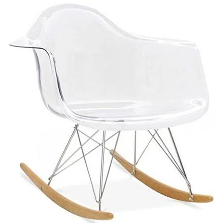 2xhome - Clear - Eames Style Molded Modern Plastic Armchair – Contemporary Accent