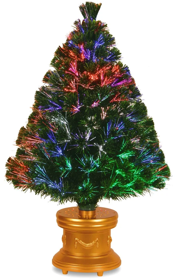 National Tree 36x22 Fiber Optic Evergreen Firework Tree with Top Star