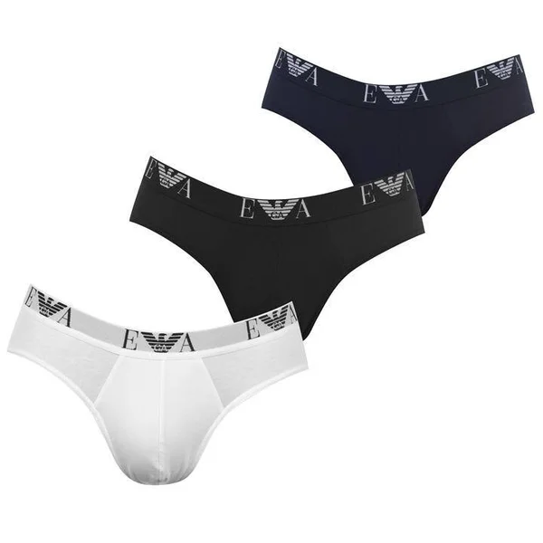 Emporio Armani Underwear 3 Pack Briefs, Size 2x Large, Blk/Nvy/Wh56110
