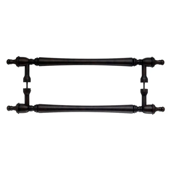Top Knobs M824-8 Pair Somerset Finial Back to Back Door Pull 8x22 - Patina Rouge