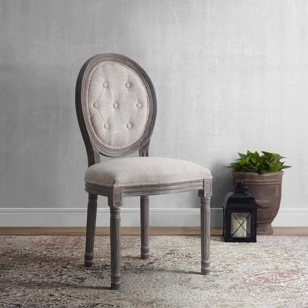 Arise Beige Fabric/Wood Dining Side Chair by Modway