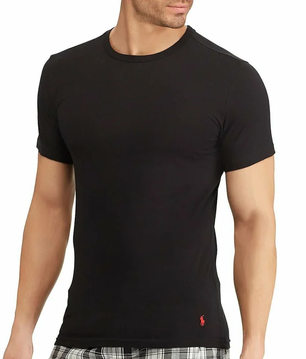 Polo Ralph Lauren Slim Fit Cotton T-Shirt 3-Pack, Men's, Size: XL, Black
