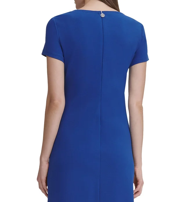 Tommy Hilfiger Scuba Crepe Grommet Top Pocket Dress - Sky Captain