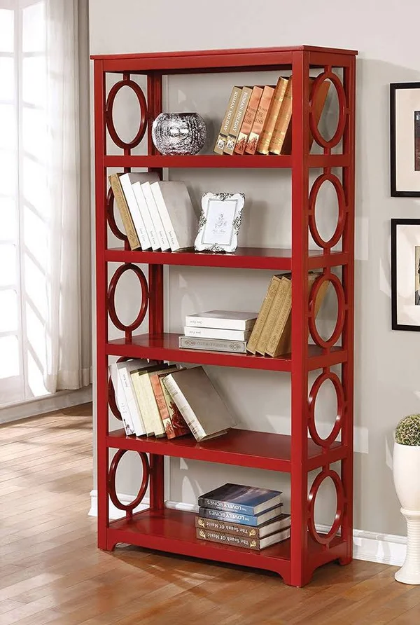 Furniture of America CM-AC6436RD Zoey Red Display Shelf