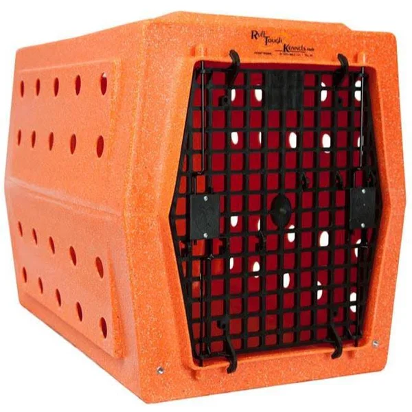 Ruff Land Kennels Front/Back Double Door Dog Crate - Intermediate, Orange Speckled