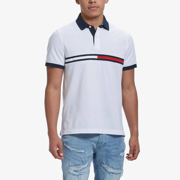 Tommy Hilfiger Tanner Polo Custom Fit Men's Clothing Bright White : 2XL