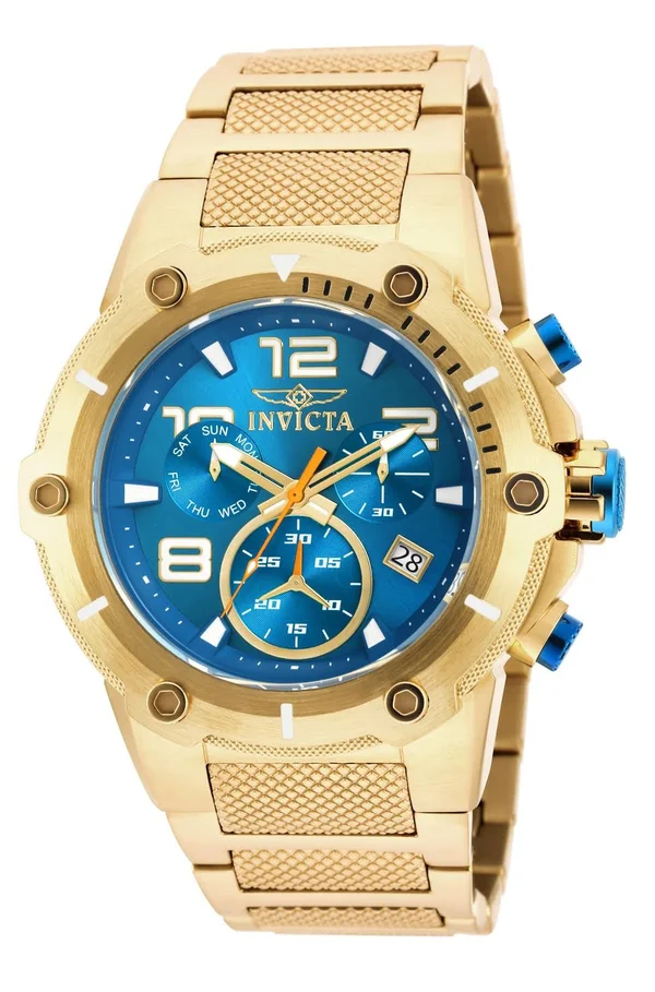 Invicta Speedway Chronograph Blue Dial Gold Ion-Plated Men's Watch 19532