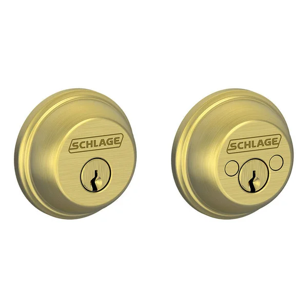 Schlage B62 Double Cylinder Grade 1 Deadbolt from The B-Series - Satin Brass