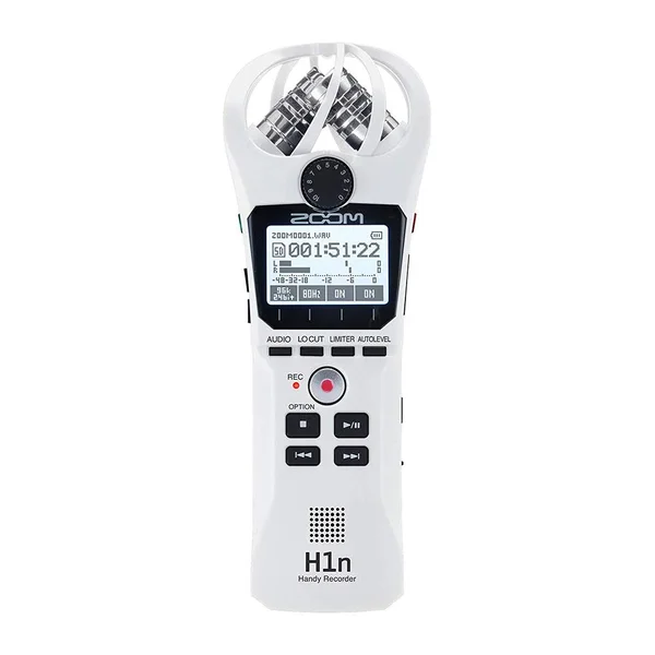Zoom H1n Handy Recorder White+ Black Windscreen + Y Cable 1/8 inch TRS to Dual inch TS Cable + SanDisk 32GB microSDHC UHS-I with