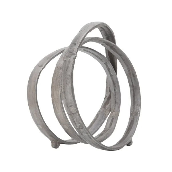 13x22 Metal Ring Sculpture in Gun Metal - Sagebrook Home 15659-02