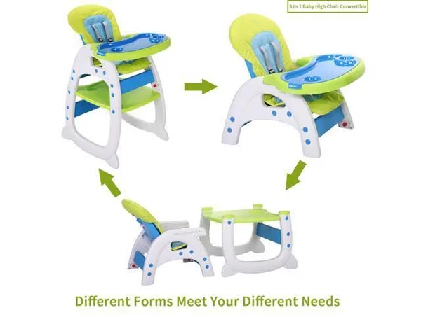 Tobbi Convertible Infant 3in1 High Chair Play Table Seat Booster Toddler Feeding Tray