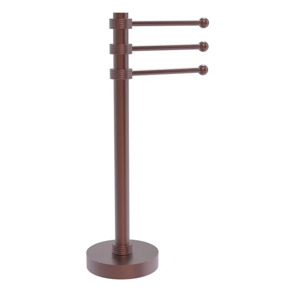 Allied Brass 973G-CA Vanity Top 3 Swing Arm Guest Towel Holder with Groovy Accents Antique Copper